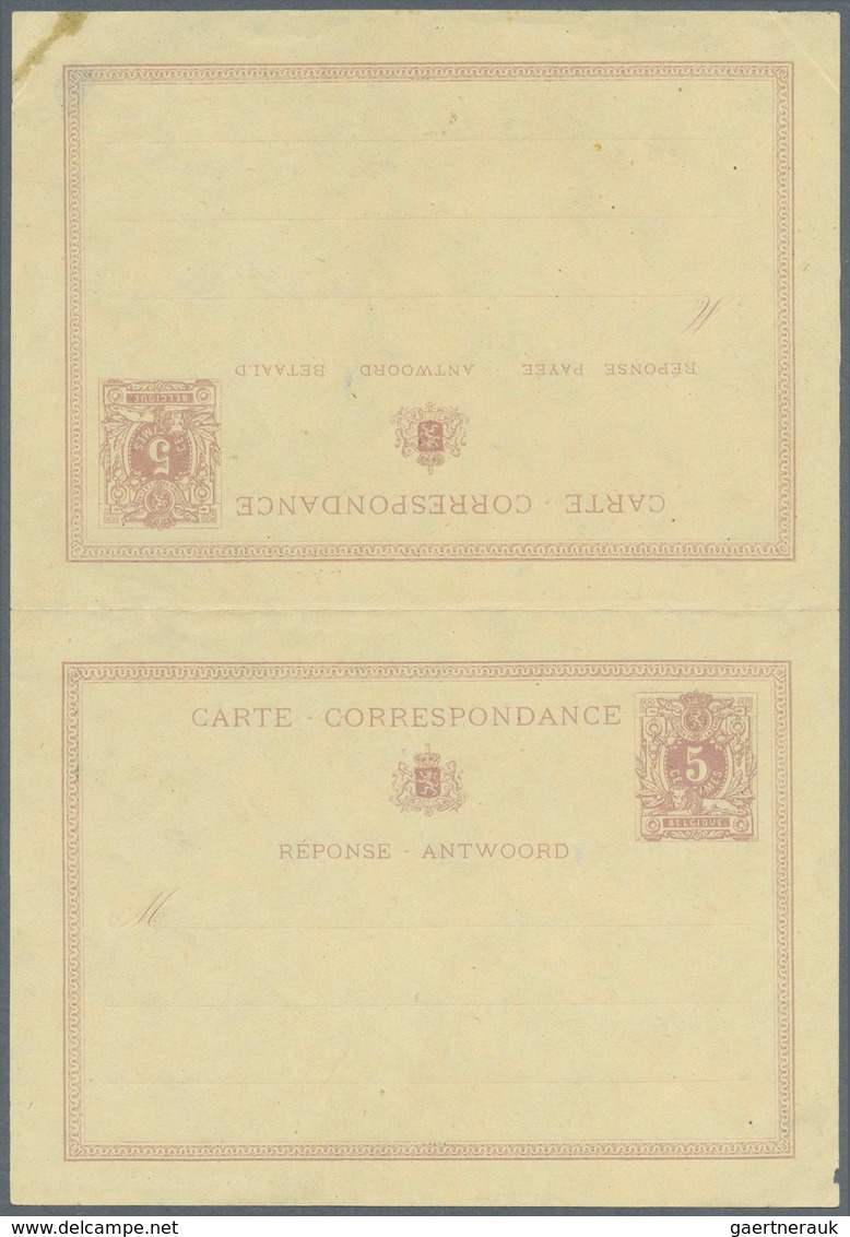 Belgien - Ganzsachen: 1873, Reply Card 5c. + 5c., Group Of Three Proofs: Asking And Reply Part In Is - Sonstige & Ohne Zuordnung