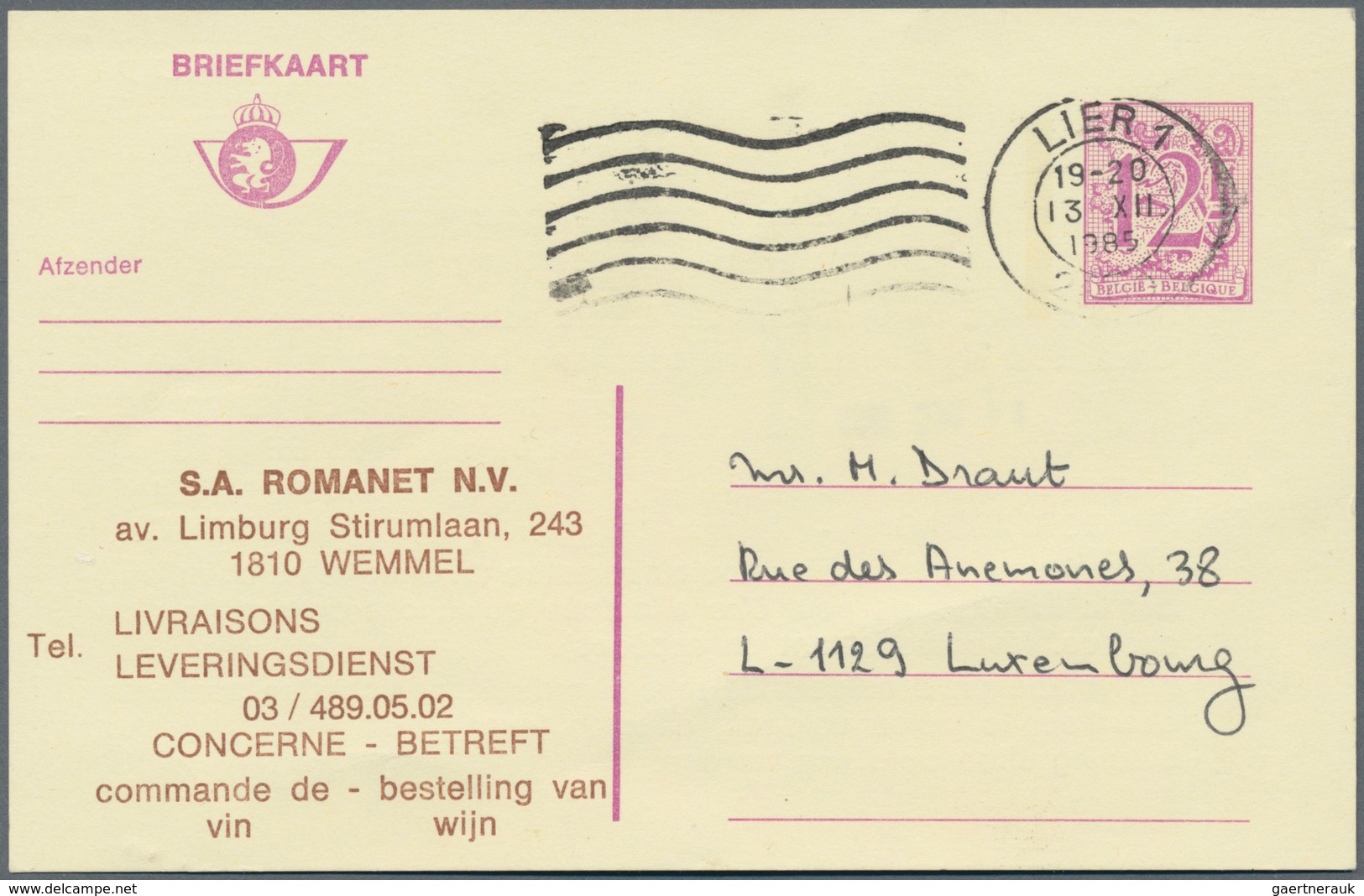 Belgien - Ganzsachen: 1888/1985 13 preprinted postal stationery cards and one preprinted postal stat