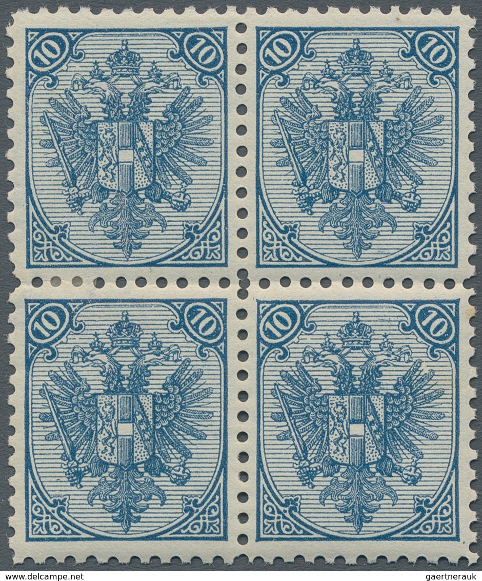 Bosnien Und Herzegowina (Österreich 1879/1918): 1895. Typographed "Arms". Variety, 10 (kr) Blue, Per - Bosnien-Herzegowina