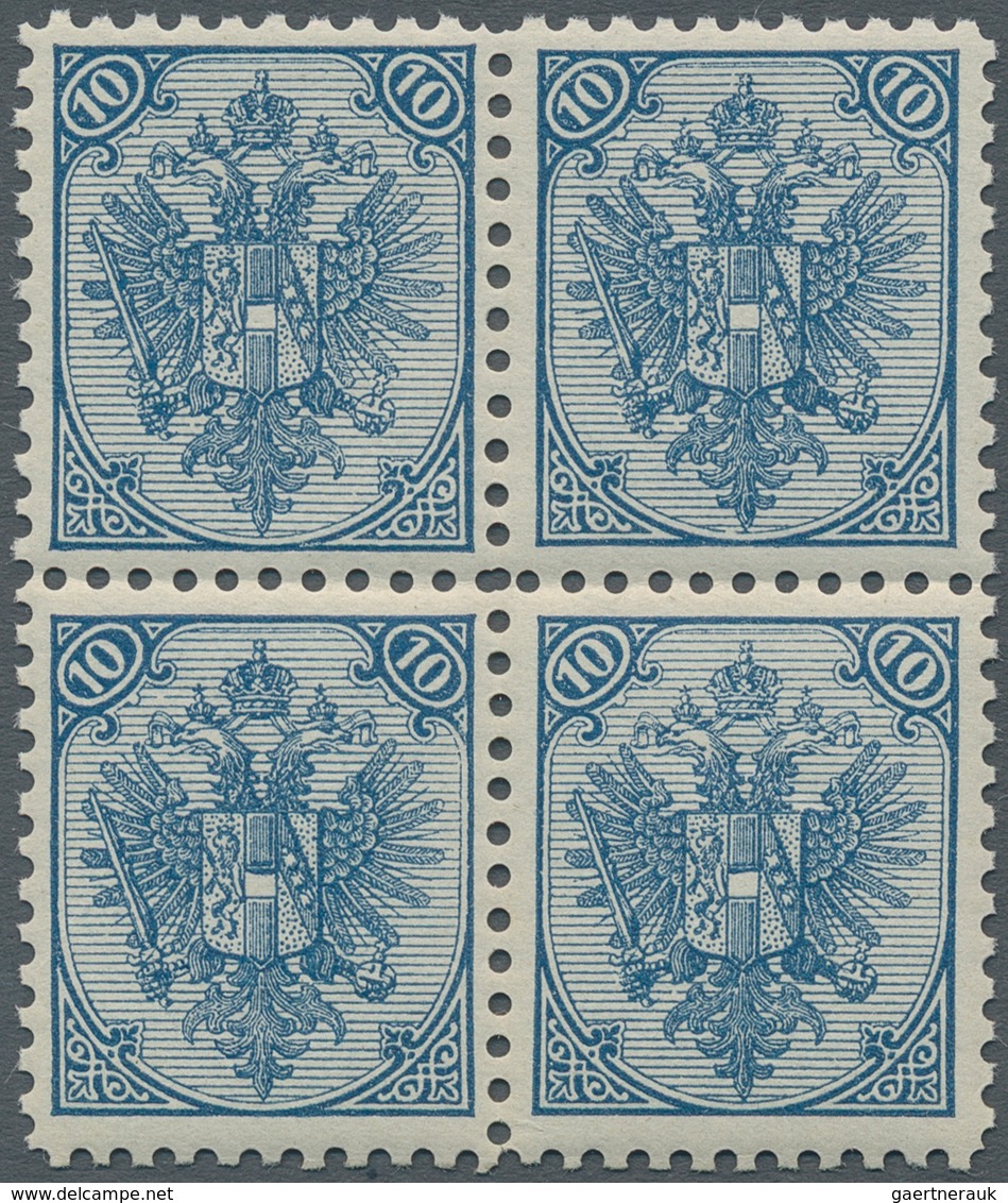 Bosnien Und Herzegowina (Österreich 1879/1918): 1894. Typographed "Arms". Variety, 10 (kr) Blue, Per - Bosnie-Herzegovine