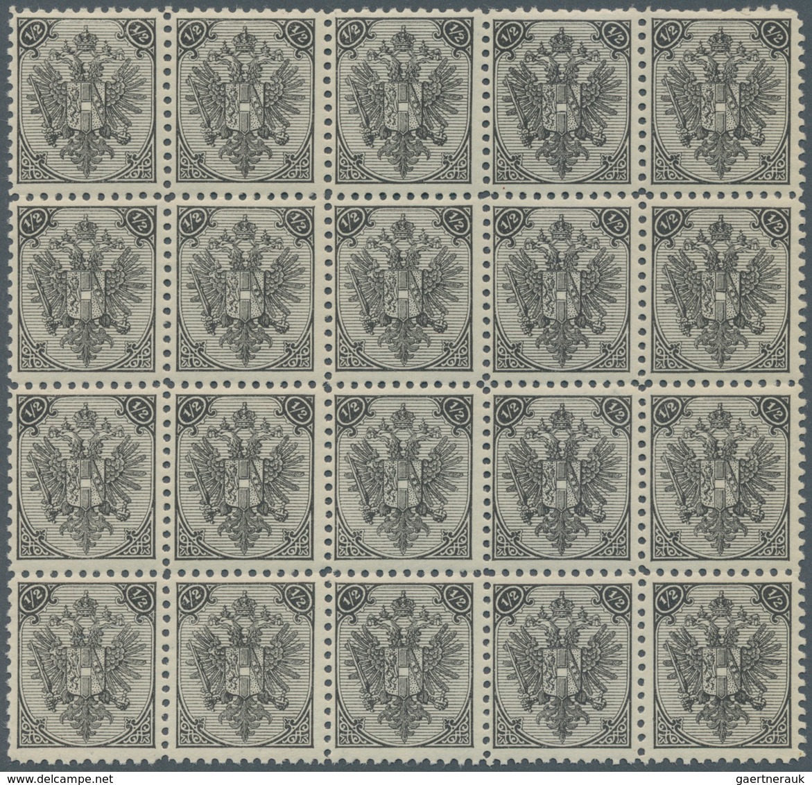 Bosnien Und Herzegowina (Österreich 1879/1918): 1895. Typographed Arms 1/2 (kr) Black, Perf L10 1/2. - Bosnie-Herzegovine