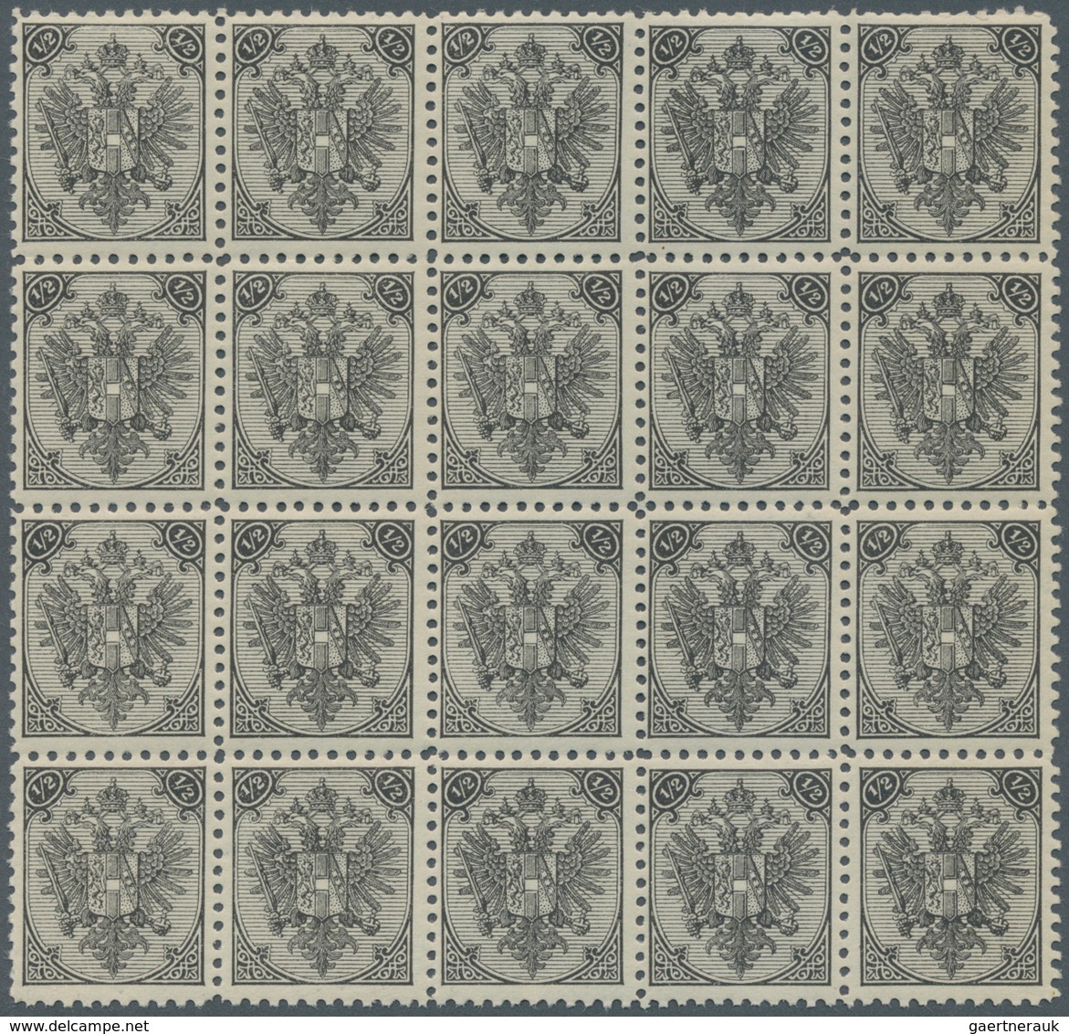 Bosnien Und Herzegowina (Österreich 1879/1918): 1895. Typographed Arms 1/2 (kr) Black, Perf L10 1/2. - Bosnien-Herzegowina