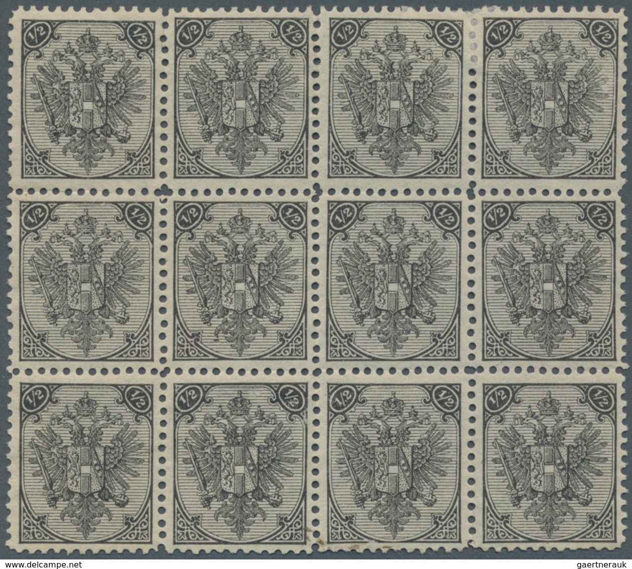 Bosnien Und Herzegowina (Österreich 1879/1918): 1895. Typographed Arms. Variety 1/2 (kr) Black, Perf - Bosnien-Herzegowina