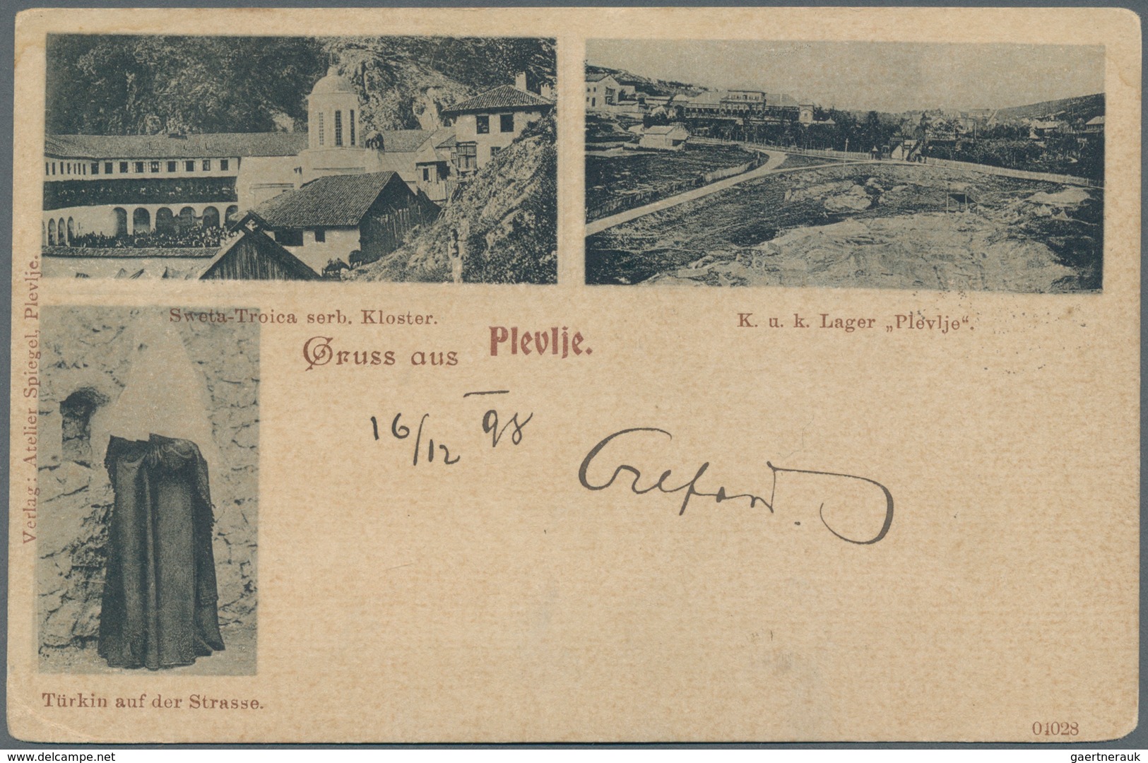 Bosnien Und Herzegowina (Österreich 1879/1918): 1898, Multi-view “Gruss Aus Plevlje” Picture Postcar - Bosnie-Herzegovine