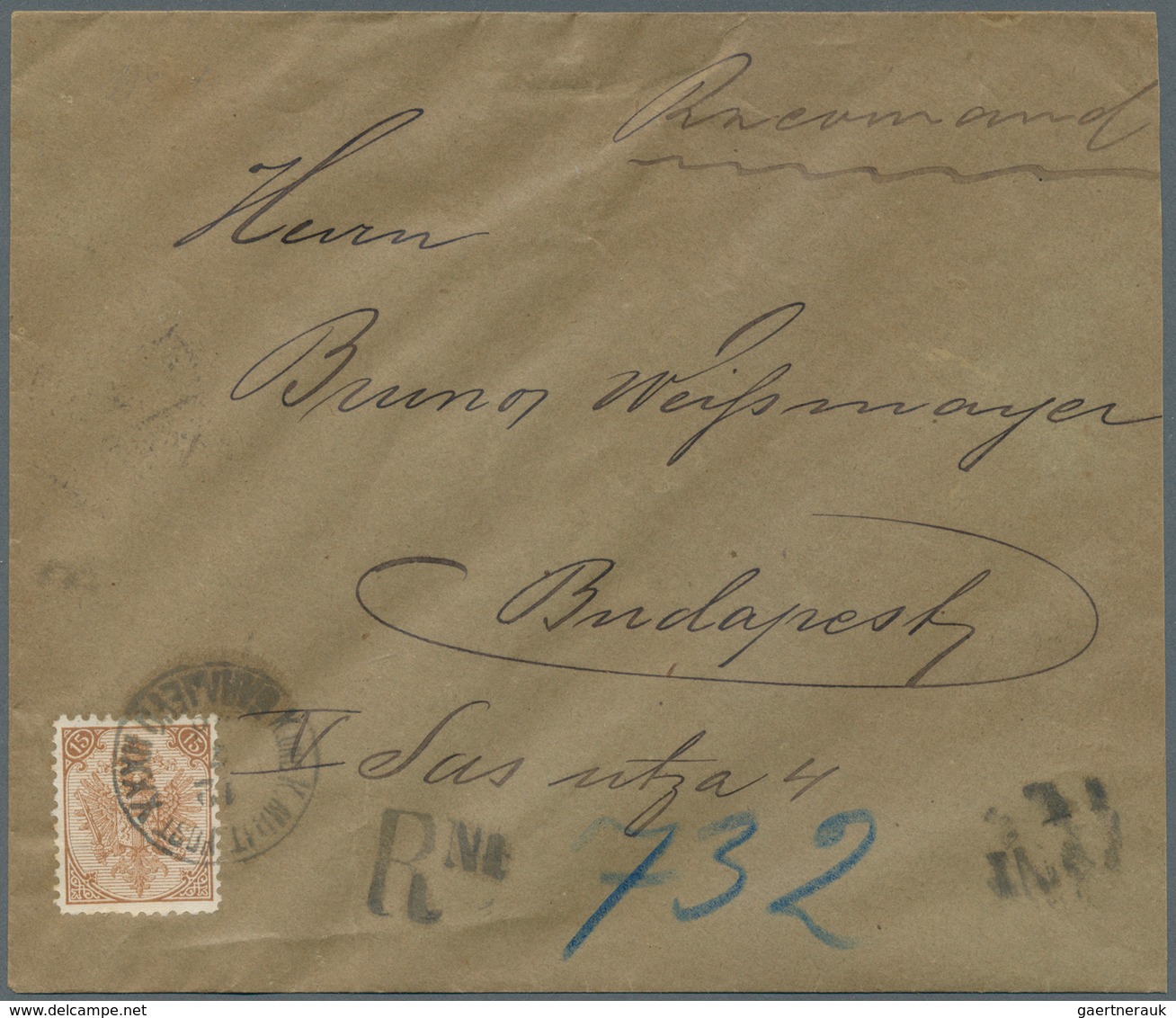 Bosnien Und Herzegowina (Österreich 1879/1918): 1898, Registered Cover (shortend At Right) To Hungar - Bosnien-Herzegowina