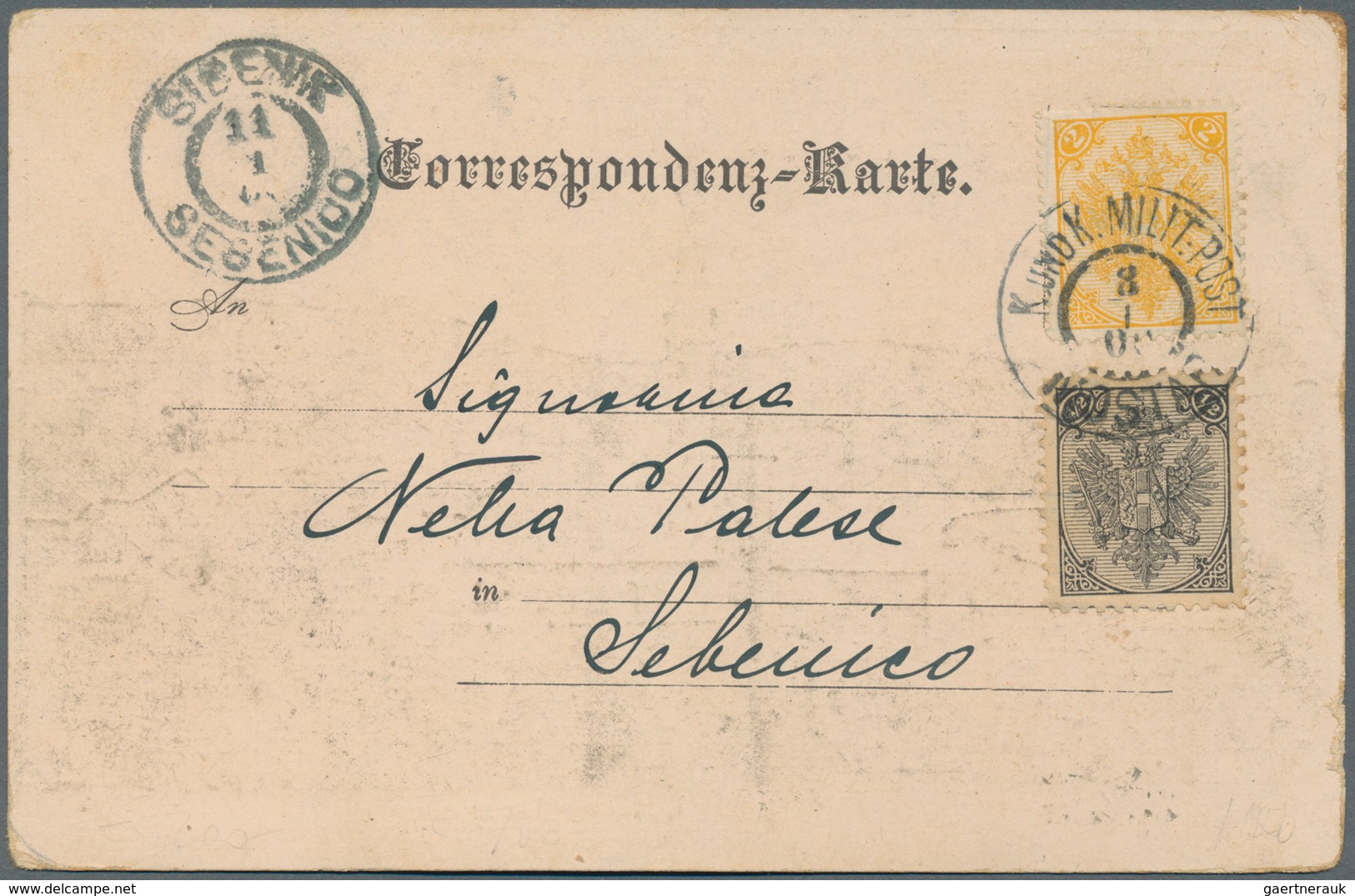 Bosnien Und Herzegowina (Österreich 1879/1918): 1900, Colourful Mostar Ppc To Sibenik, Dalmatia, Fra - Bosnie-Herzegovine