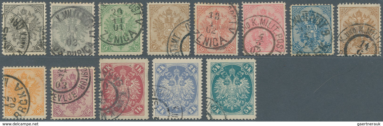 Bosnien Und Herzegowina (Österreich 1879/1918): 1900 (1 Jan) - 1901 (Oct). New Currency Arms White N - Bosnie-Herzegovine