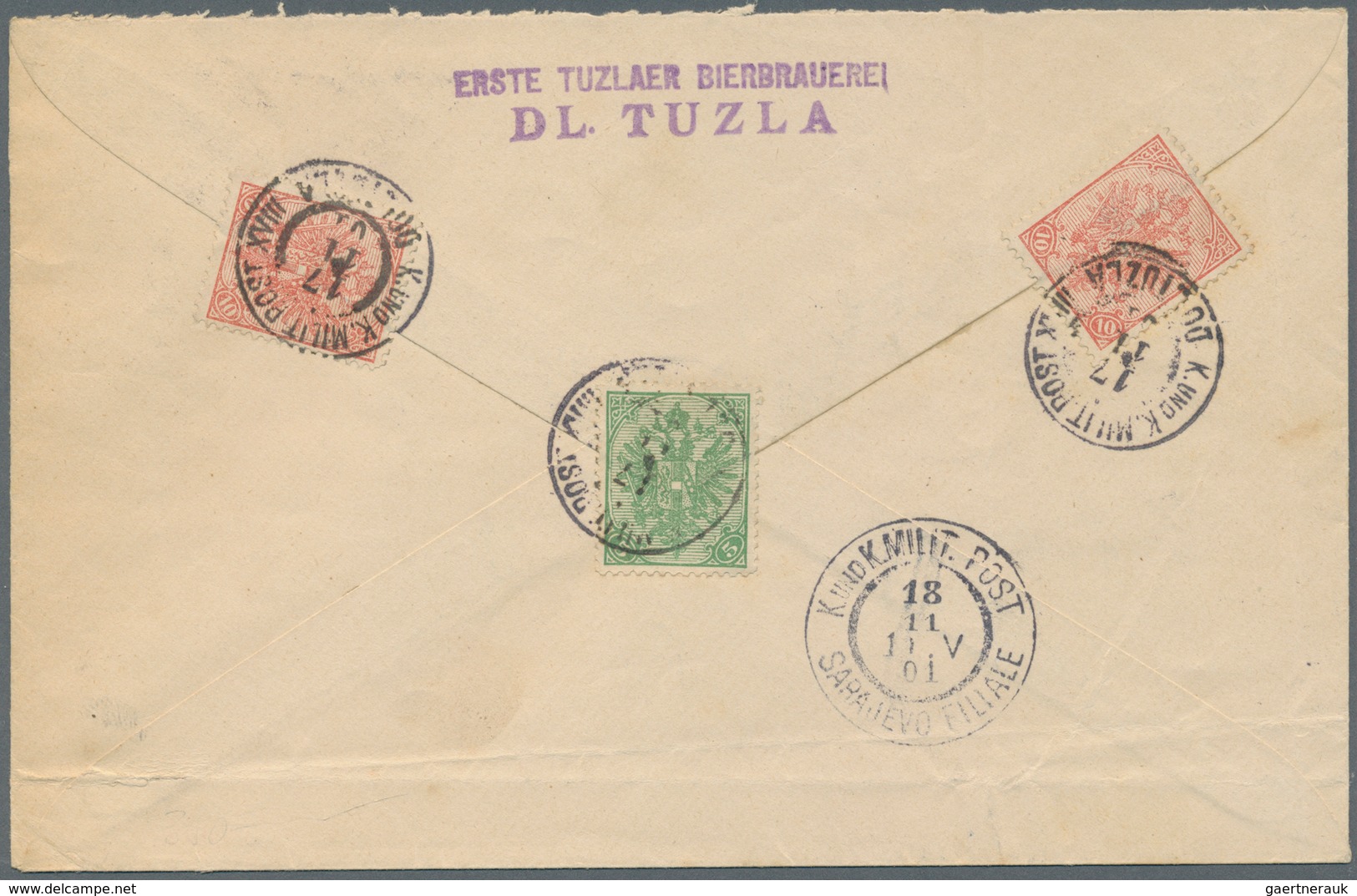 Bosnien Und Herzegowina (Österreich 1879/1918): 1901, Registered Cover (crease) To Sarajevo Franked - Bosnien-Herzegowina