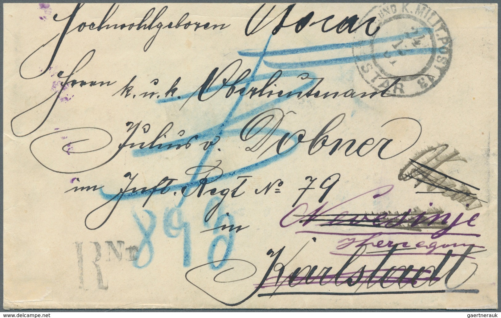 Bosnien Und Herzegowina (Österreich 1879/1918): 1901, Registered Cover (shortened/opend At Three Sid - Bosnie-Herzegovine