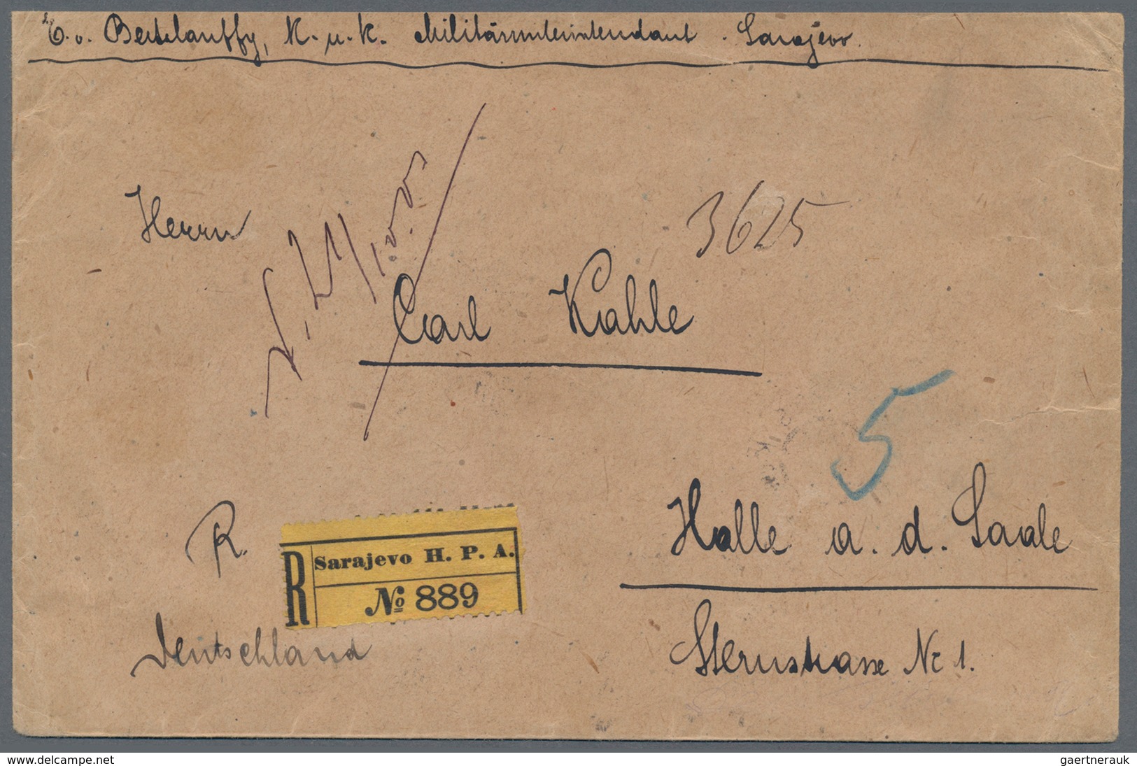 Bosnien Und Herzegowina (Österreich 1879/1918): 1906, Registered Cover To Halle (Germany), Only Addr - Bosnie-Herzegovine