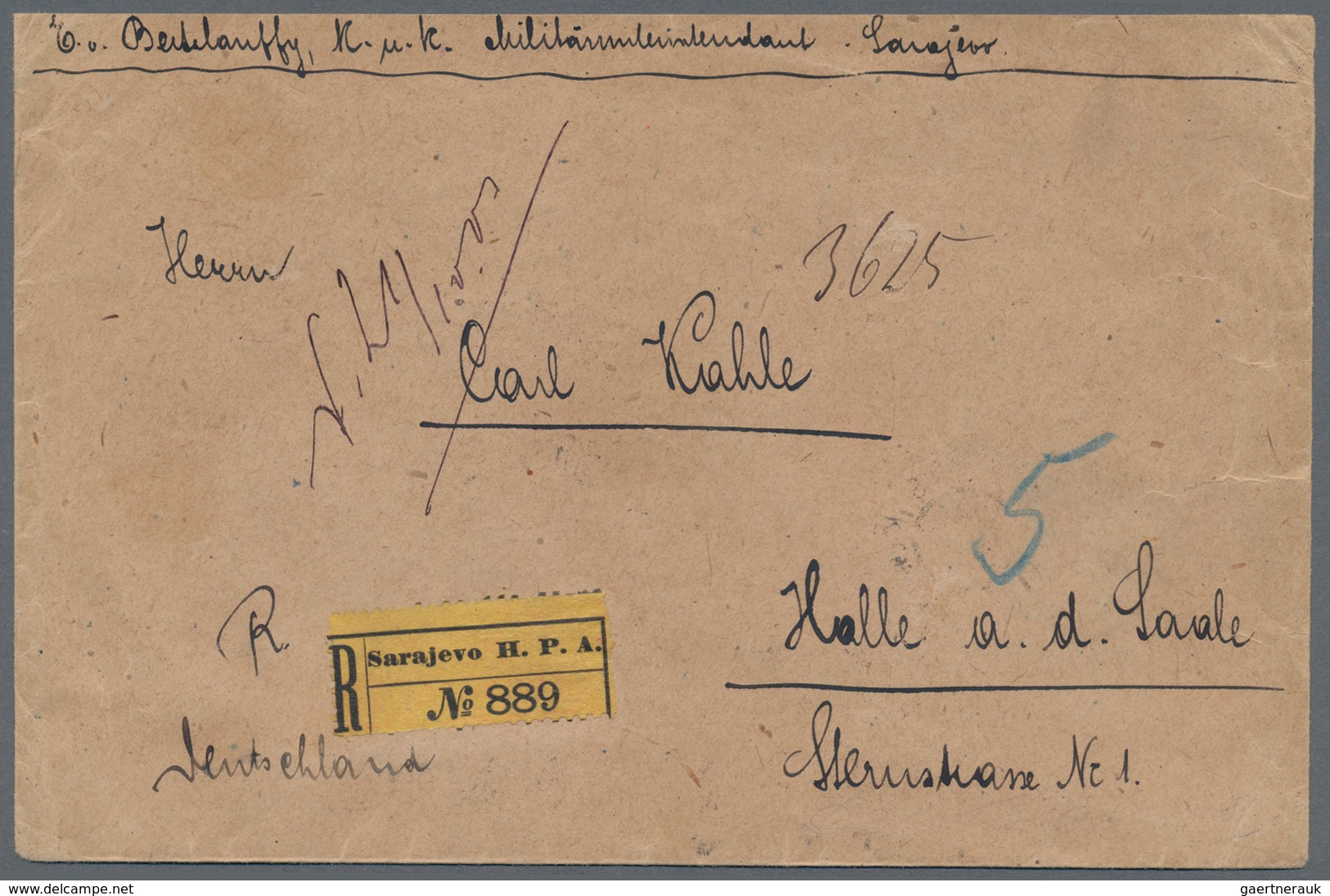 Bosnien Und Herzegowina (Österreich 1879/1918): 1906, Registered Cover To Halle (Germany), Only Addr - Bosnien-Herzegowina