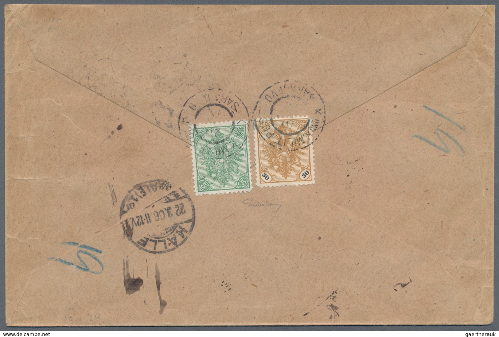 Bosnien Und Herzegowina (Österreich 1879/1918): 1906, Registered Cover To Halle (Germany), Only Addr - Bosnie-Herzegovine