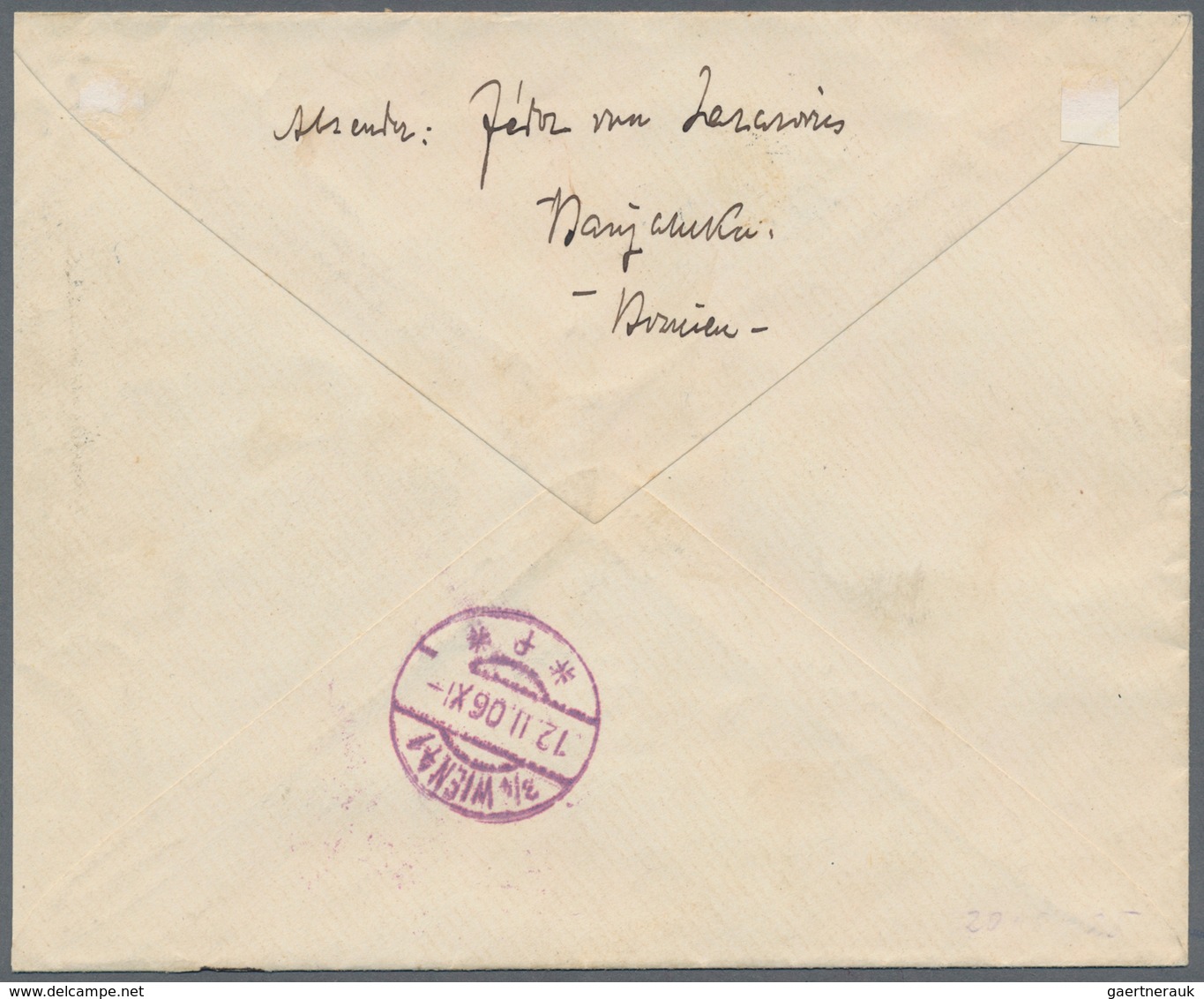 Bosnien Und Herzegowina (Österreich 1879/1918): 1906. Registeres Cover To Vienna, Franked 10 H Red, - Bosnie-Herzegovine