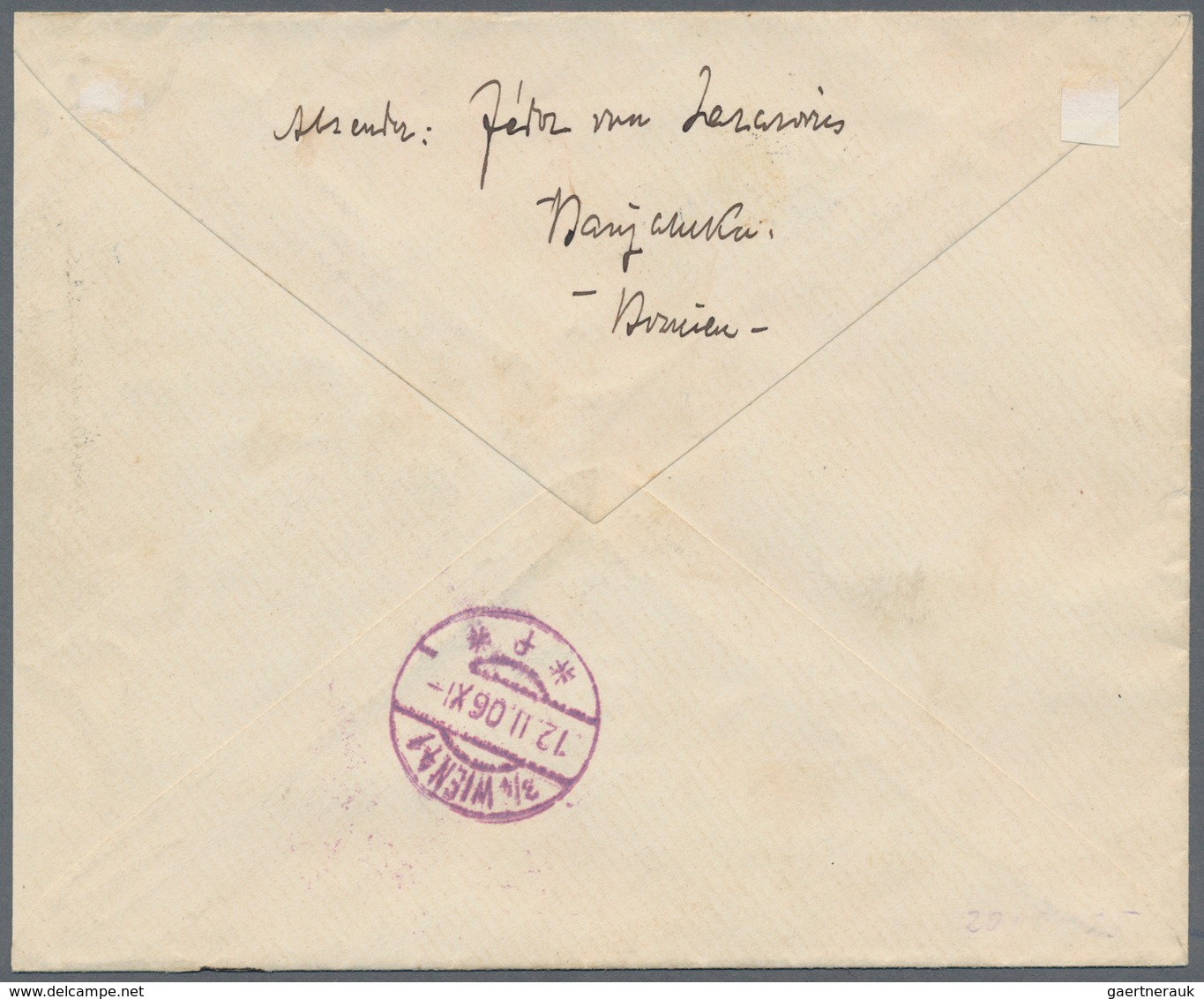 Bosnien Und Herzegowina (Österreich 1879/1918): 1906. Registeres Cover To Vienna, Franked 10 H Red, - Bosnien-Herzegowina