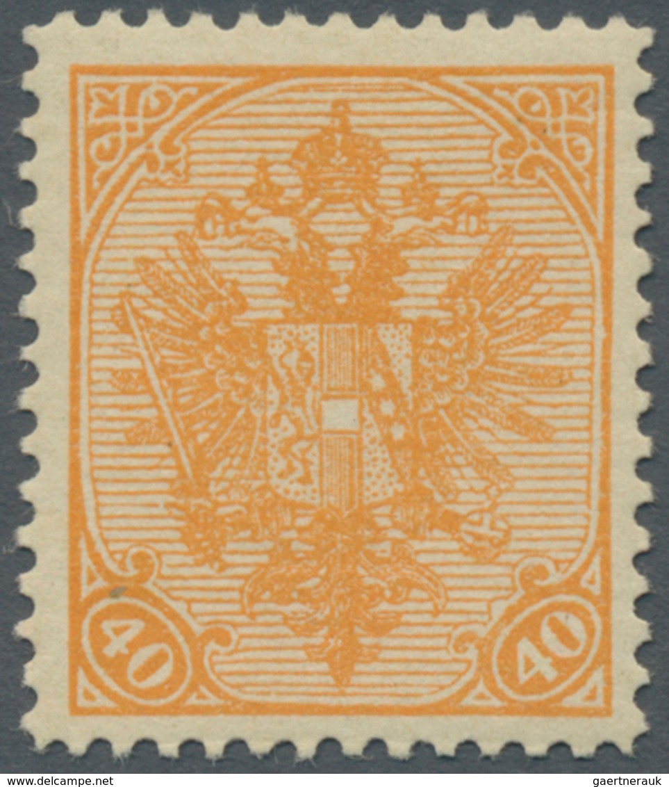 Bosnien Und Herzegowina (Österreich 1879/1918): 1900, Doppeladler 40 Kreuzer Gelborange, Geripptes P - Bosnia And Herzegovina