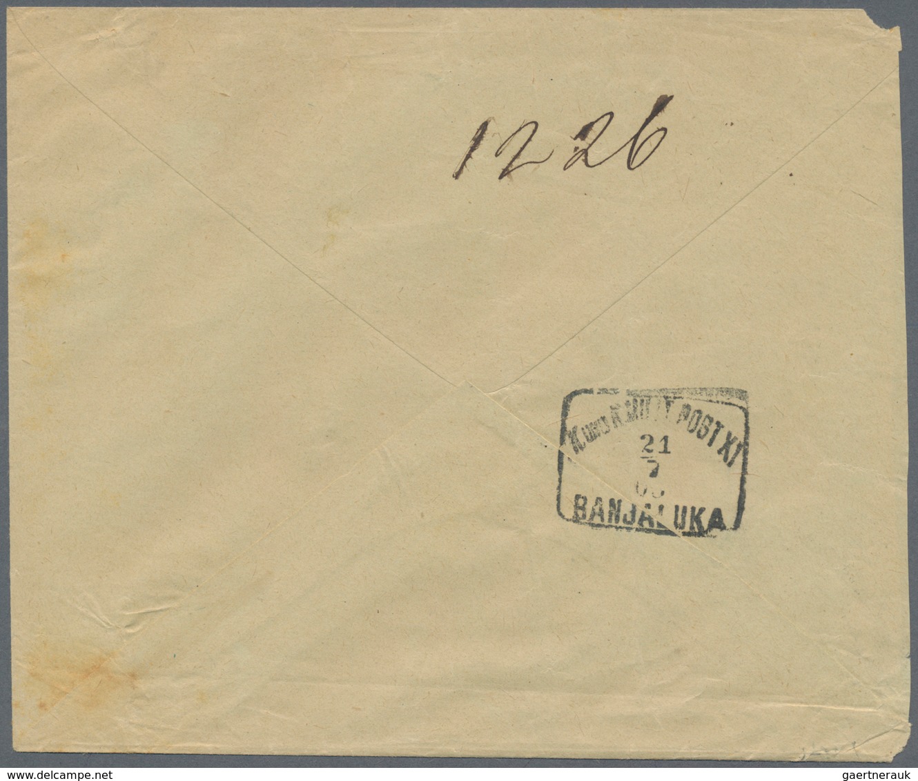Bosnien Und Herzegowina (Österreich 1879/1918): 1903, Registered Pale Chamois Envelope (small Faults - Bosnie-Herzegovine