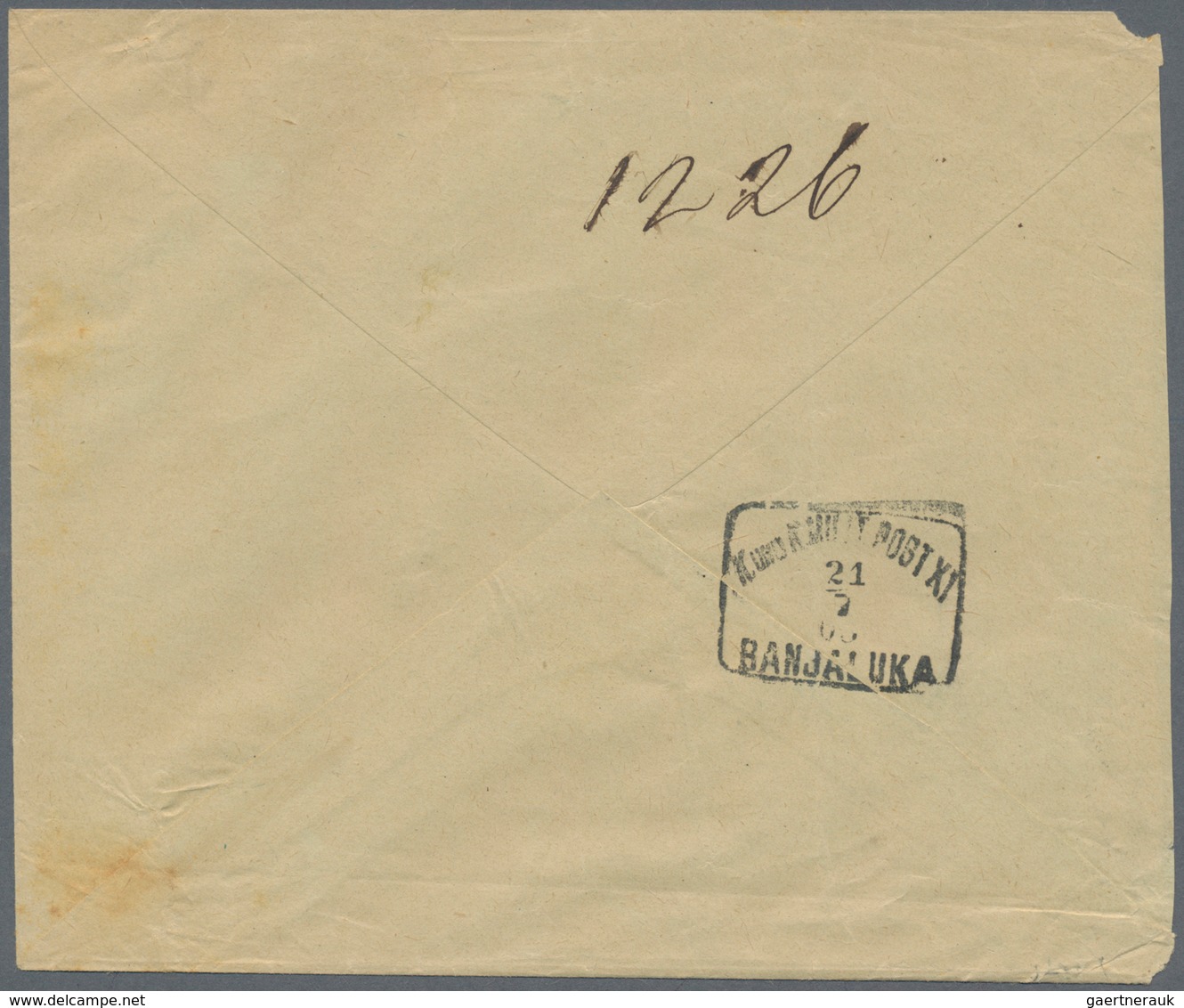 Bosnien Und Herzegowina (Österreich 1879/1918): 1903, Registered Pale Chamois Envelope (small Faults - Bosnien-Herzegowina