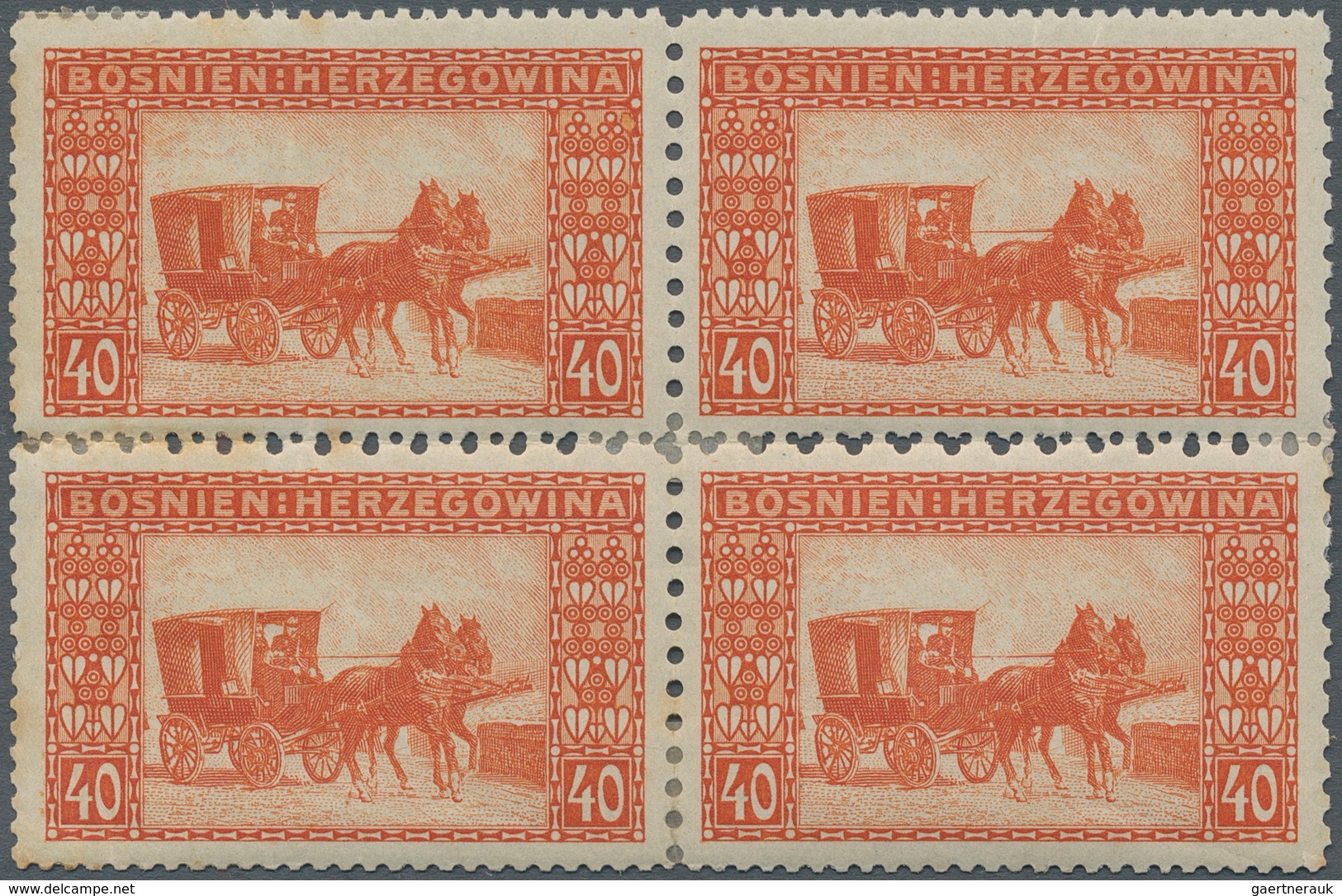 Bosnien Und Herzegowina (Österreich 1879/1918): 1906 (1 Nov). Pictorials (Mail Wagon) Perforation Va - Bosnia And Herzegovina
