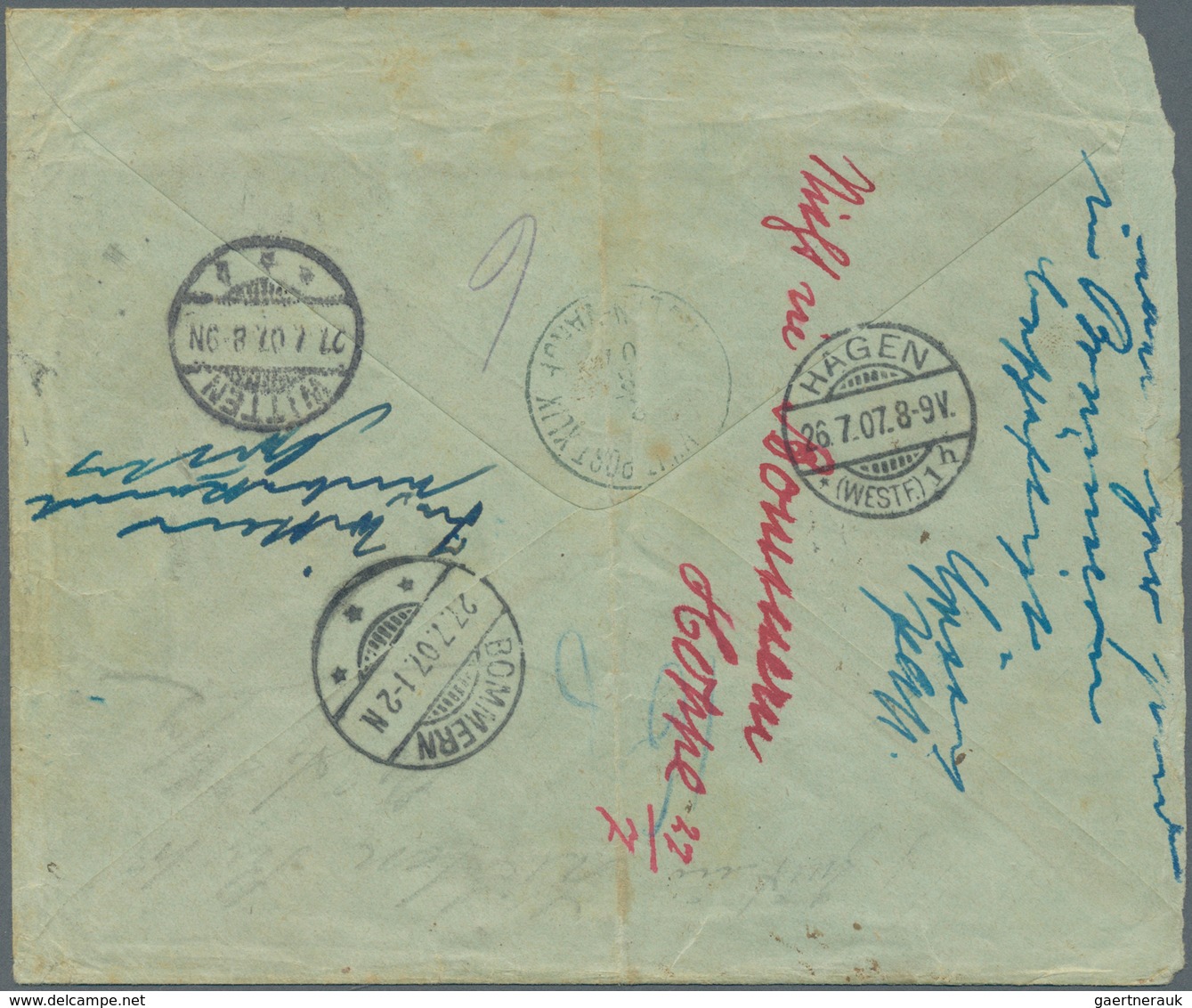 Bosnien Und Herzegowina (Österreich 1879/1918): 1907. Registered (small Faults) Cover To Germany, Fr - Bosnie-Herzegovine