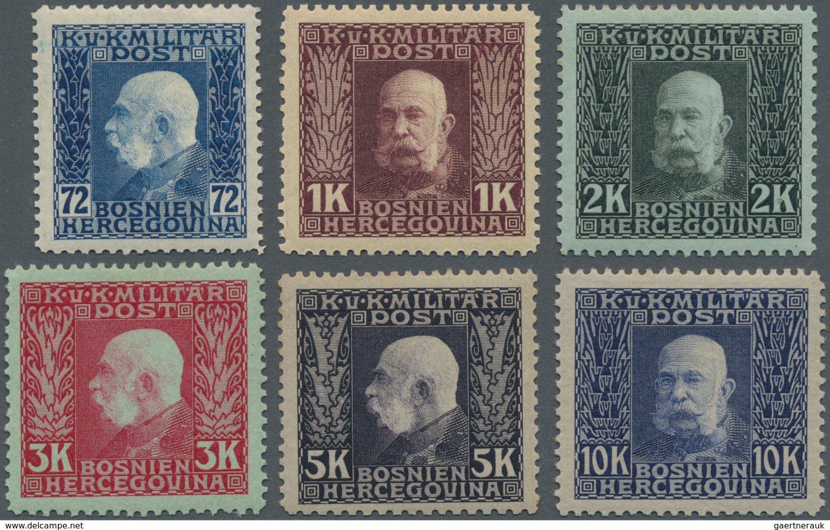 Bosnien Und Herzegowina (Österreich 1879/1918): 1912/1914, 1 H - 10 Kr Freimarken Franz-Josef, Kompl - Bosnien-Herzegowina