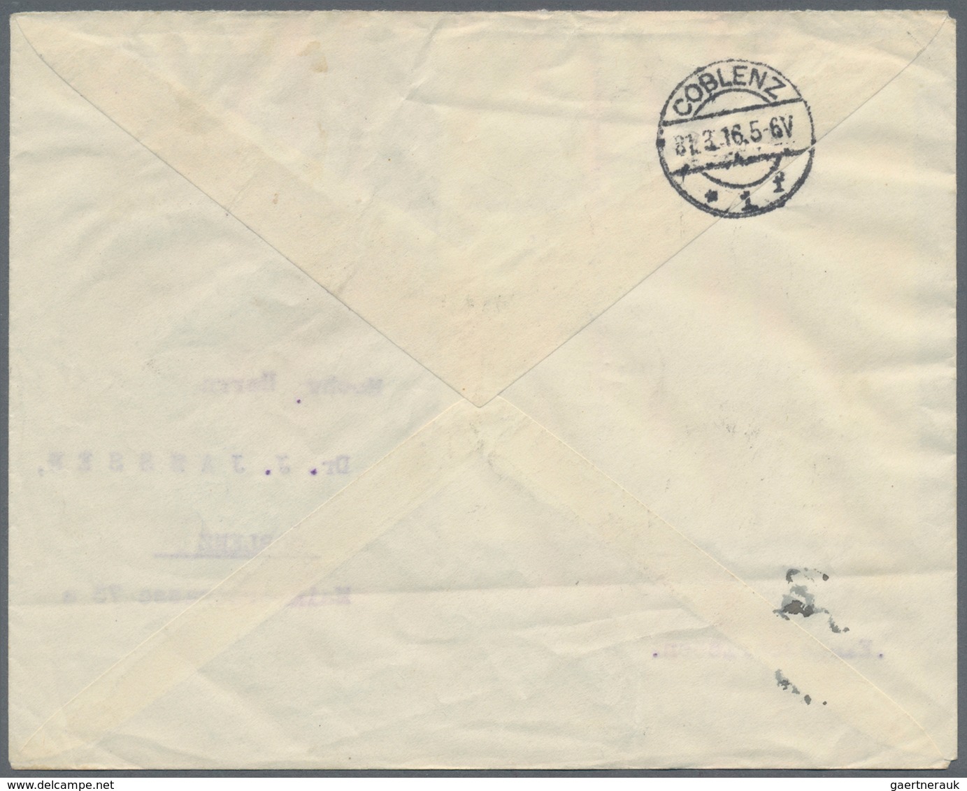 Bosnien Und Herzegowina (Österreich 1879/1918): 1916. Registered Cover (light Fold) To COBLENZ Beari - Bosnien-Herzegowina