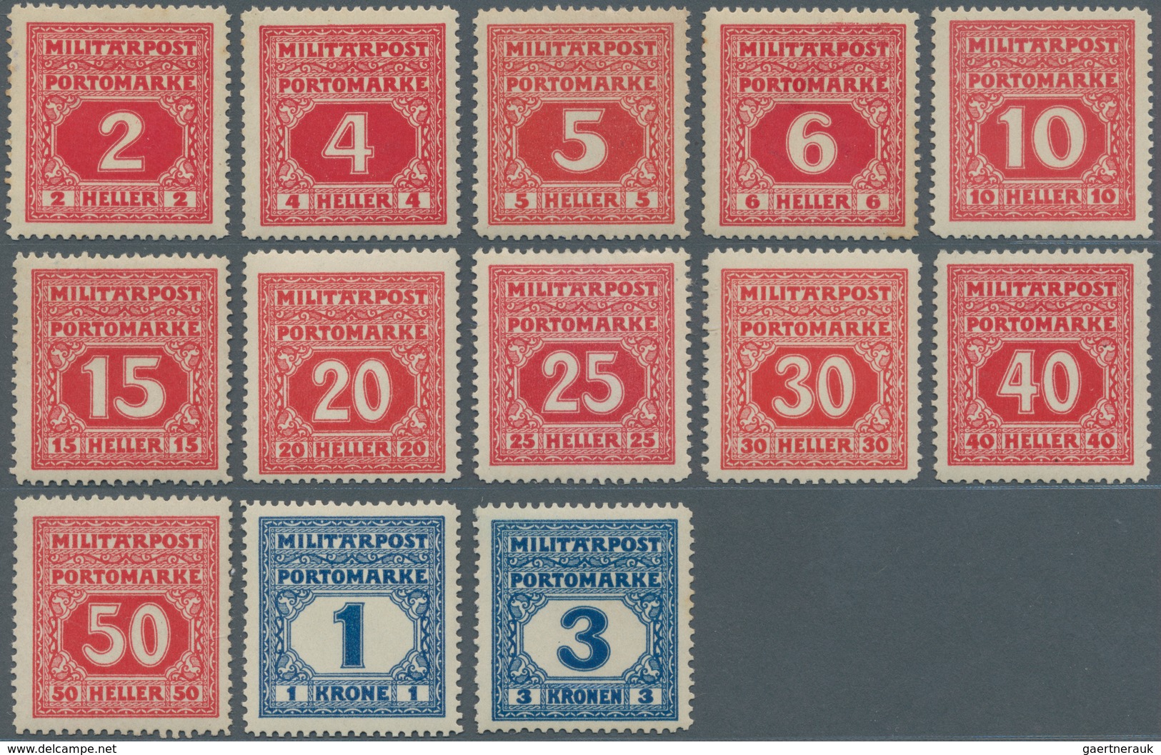 Bosnien Und Herzegowina (Österreich 1879/1918) - Portomarken: 1916 (30 Oct) - 1918. Postage Due. Min - Bosnie-Herzegovine