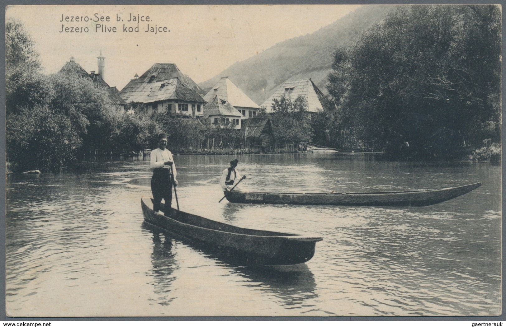Bosnien Und Herzegowina - Stempel: 1916, LAKE PLIVA, Near Jajce, Ppc To An Address In SARAJEVO, Writ - Bosnie-Herzegovine