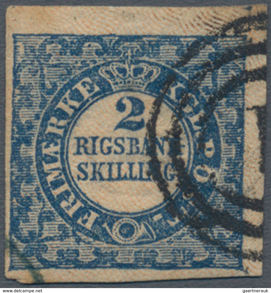 Dänemark: 1851-52 2 R.B.S. Blue, Thiele Printing, Plate II, No. 22, Type 6, Used And Cancelled By Nu - Gebraucht