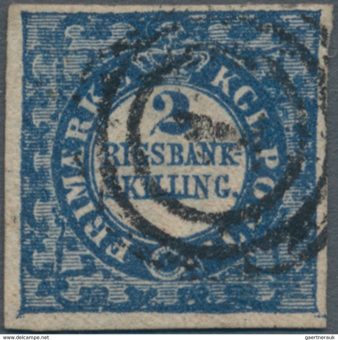 Dänemark: 1852, 2 Rigsbankskilling Blue, Wide To Large Margins, Thiele, Plate I, No.54, Type 2, Prin - Oblitérés
