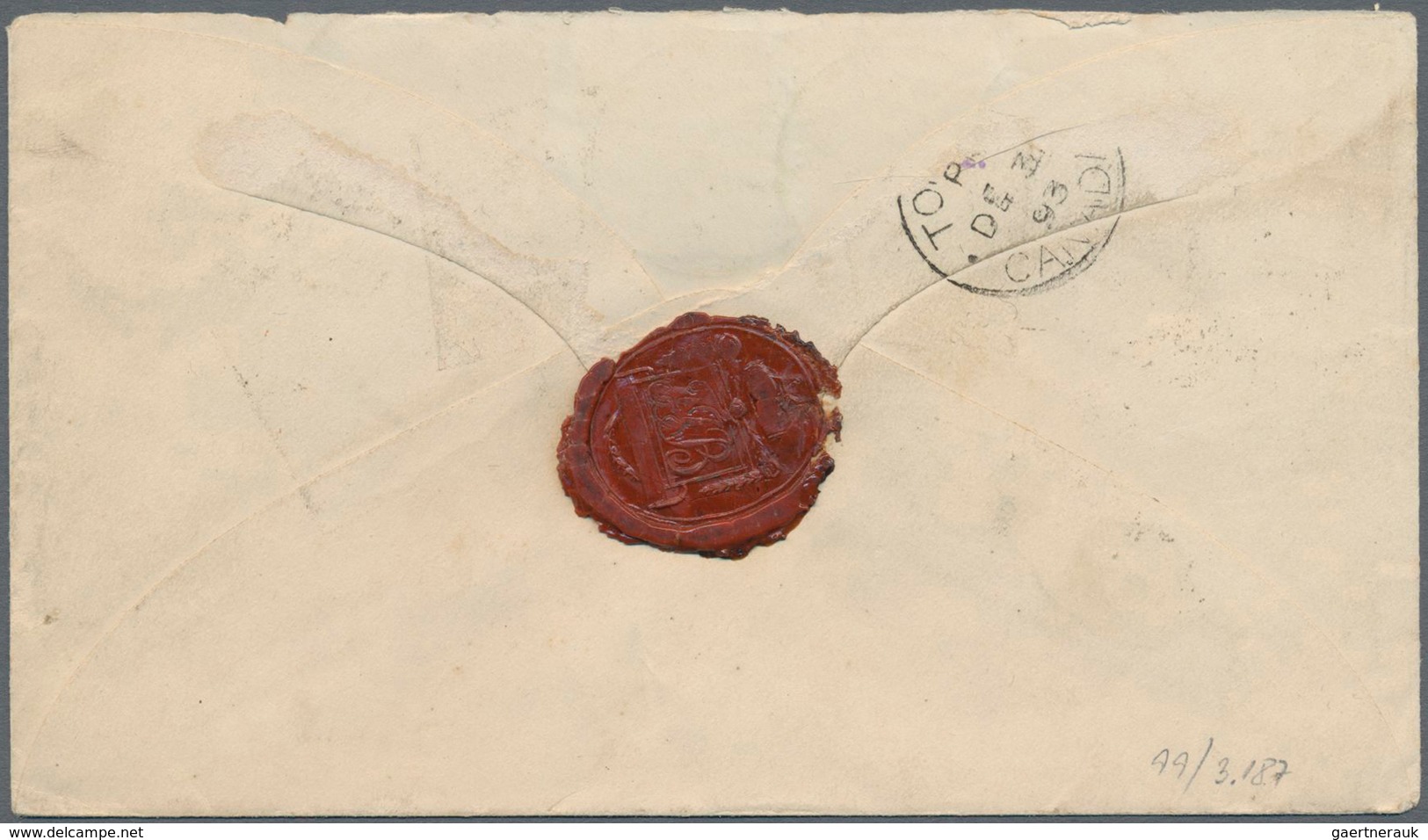 Dänemark: 1893 Destination CANADA: Postal Stationery Envelope 4øre Used Registered From Skive To Tor - Oblitérés