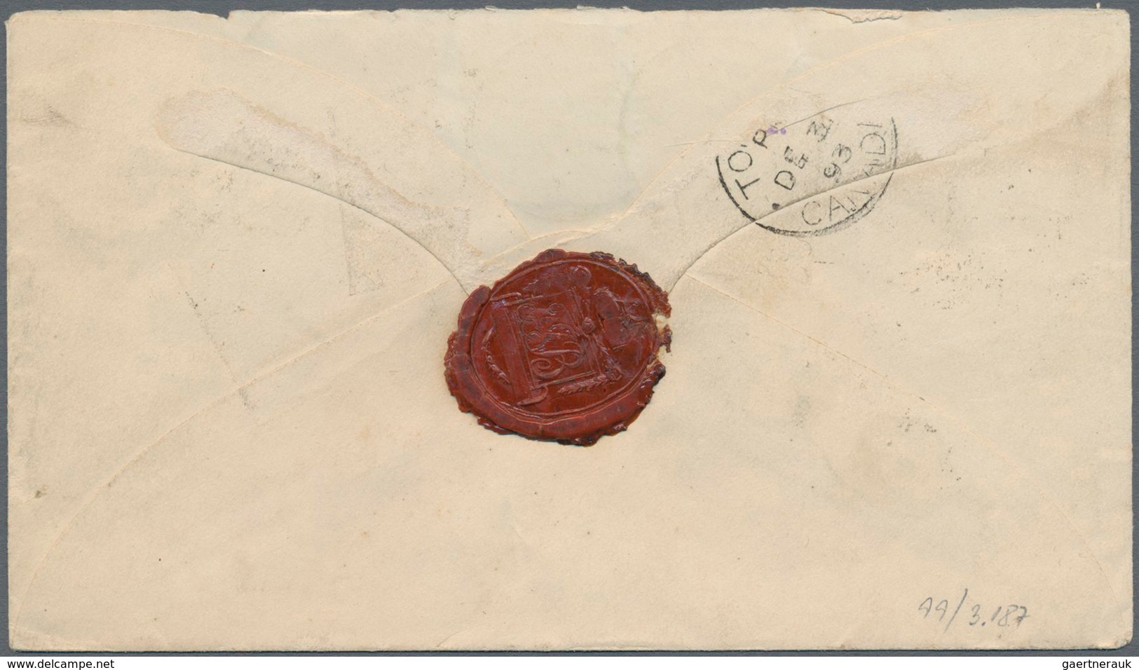 Dänemark: 1893 Destination CANADA: Postal Stationery Envelope 4øre Used Registered From Skive To Tor - Gebraucht