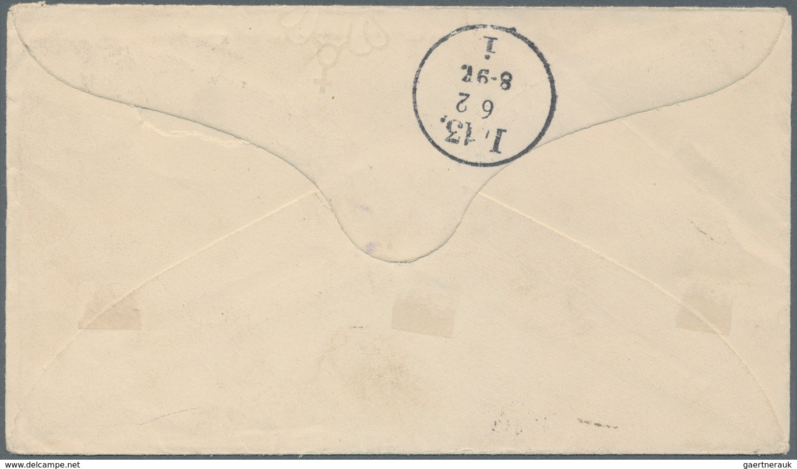 Dänemark: 1899, Stationery Envelope With 8 Öre Coat Of Arms (2) And "KJOBENHAVN-KORSÖR 5.2.99" Shipm - Oblitérés
