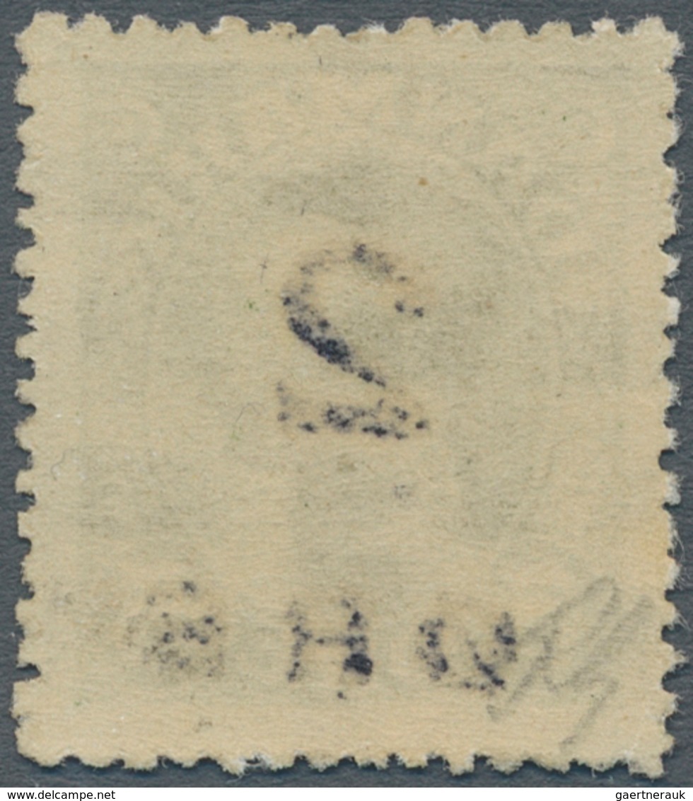 Dänemark - Färöer: 1919 "2 ØRE" On 5øre Green, MINT NEVER HINGED, With A Normal Slightly Rough Perfo - Färöer Inseln