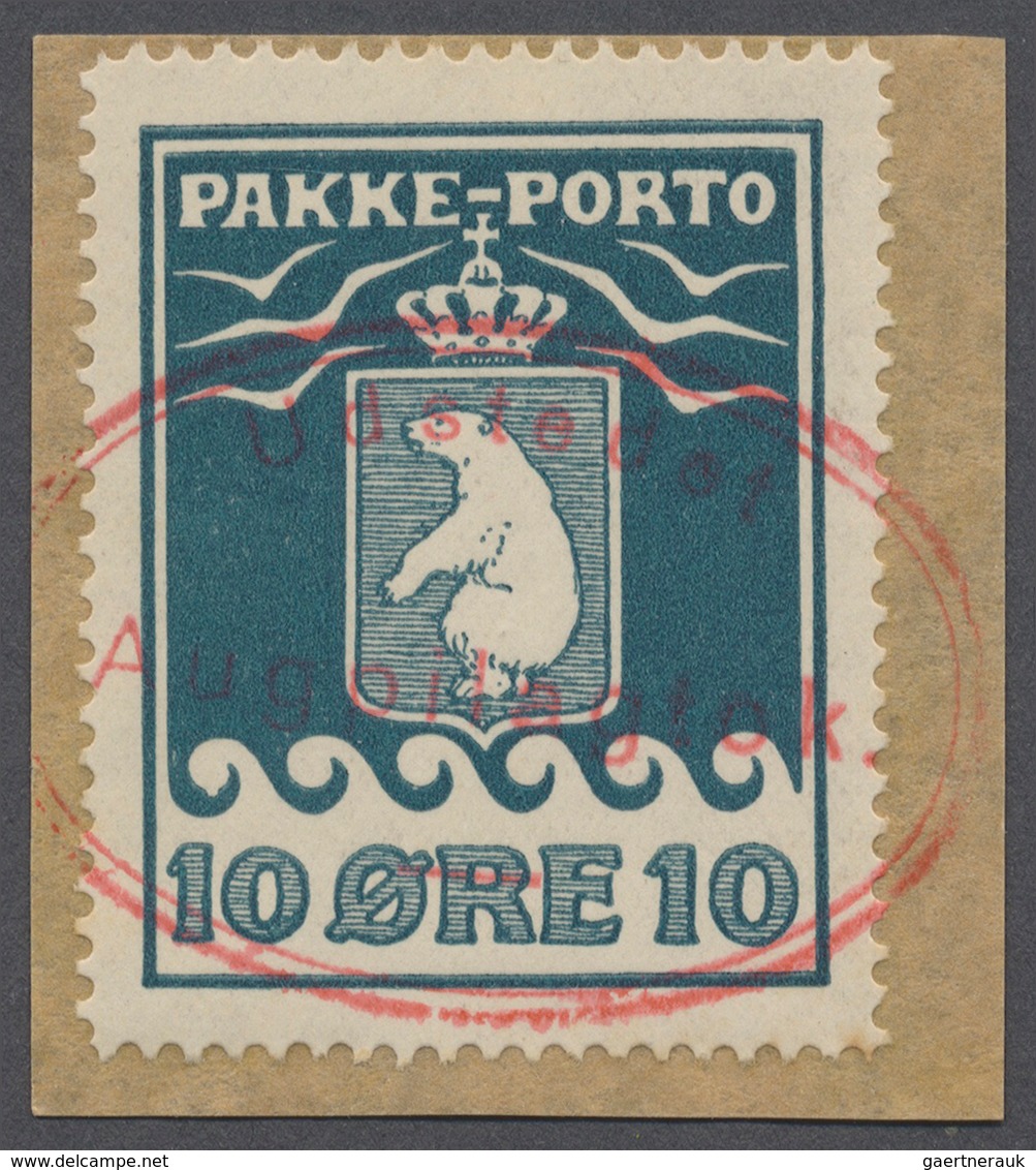 Dänemark - Grönländisches Handelskontor: 1931, 10 Öre Auf Briefstück Mit Rotem Ovalstempel "Udstedet - Autres & Non Classés