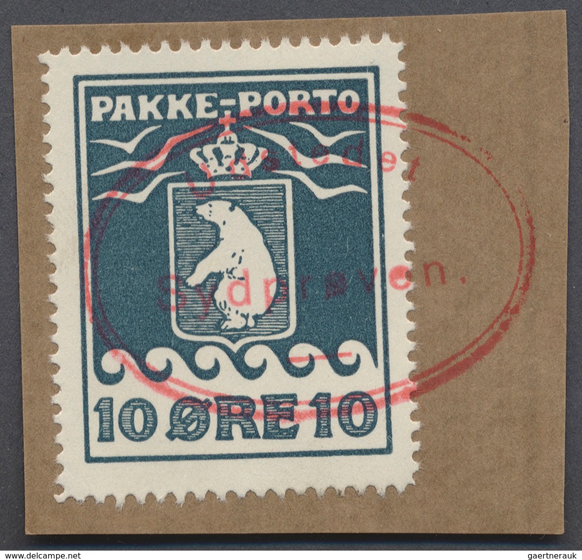 Dänemark - Grönländisches Handelskontor: 1937, 10 Öre (gez. L 10¾) Mit Rotem Ovalstempel "Udstedet S - Other & Unclassified