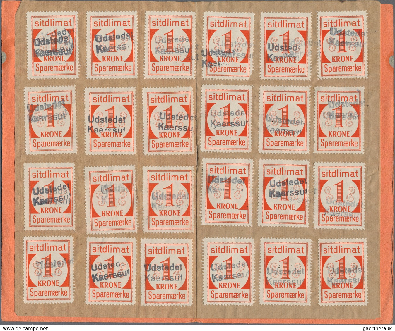 Dänemark - Grönland: 1951 Saving Stamps Booklet In Red-orange Containing 45 Large-numeral Postal Sav - Covers & Documents