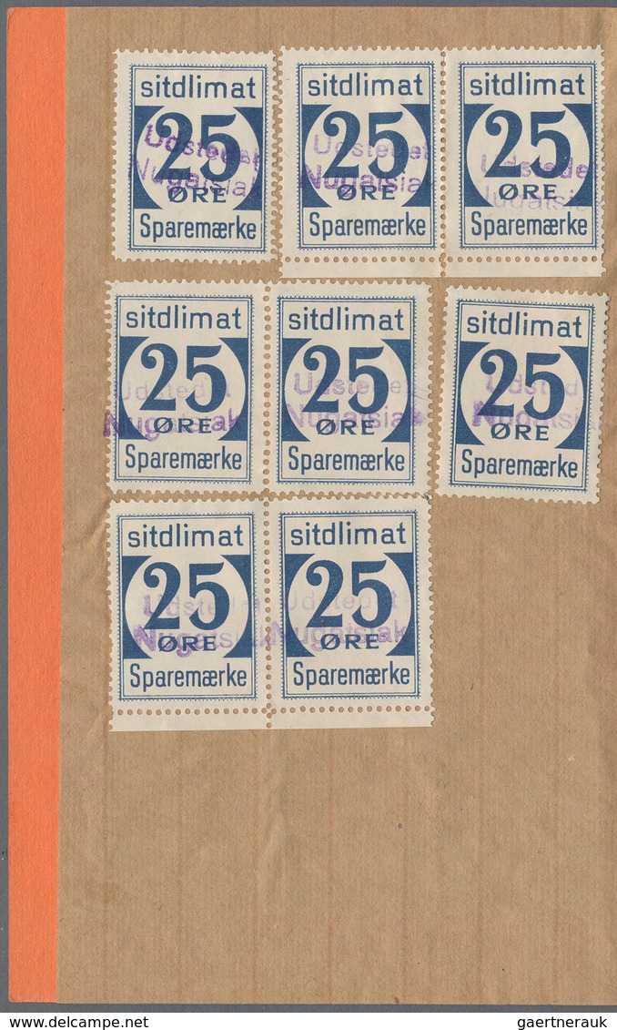 Dänemark - Grönland: 1952 Saving Stamps Booklet In Red-orange Containing 20 Large-numeral Postal Sav - Lettres & Documents