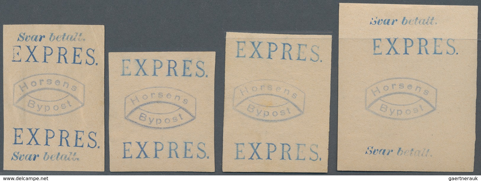 Dänemark - Besonderheiten: 1890 (ca.) Horsens Private City Post (bypost) 4 Reprints Of Express Stamp - Autres & Non Classés