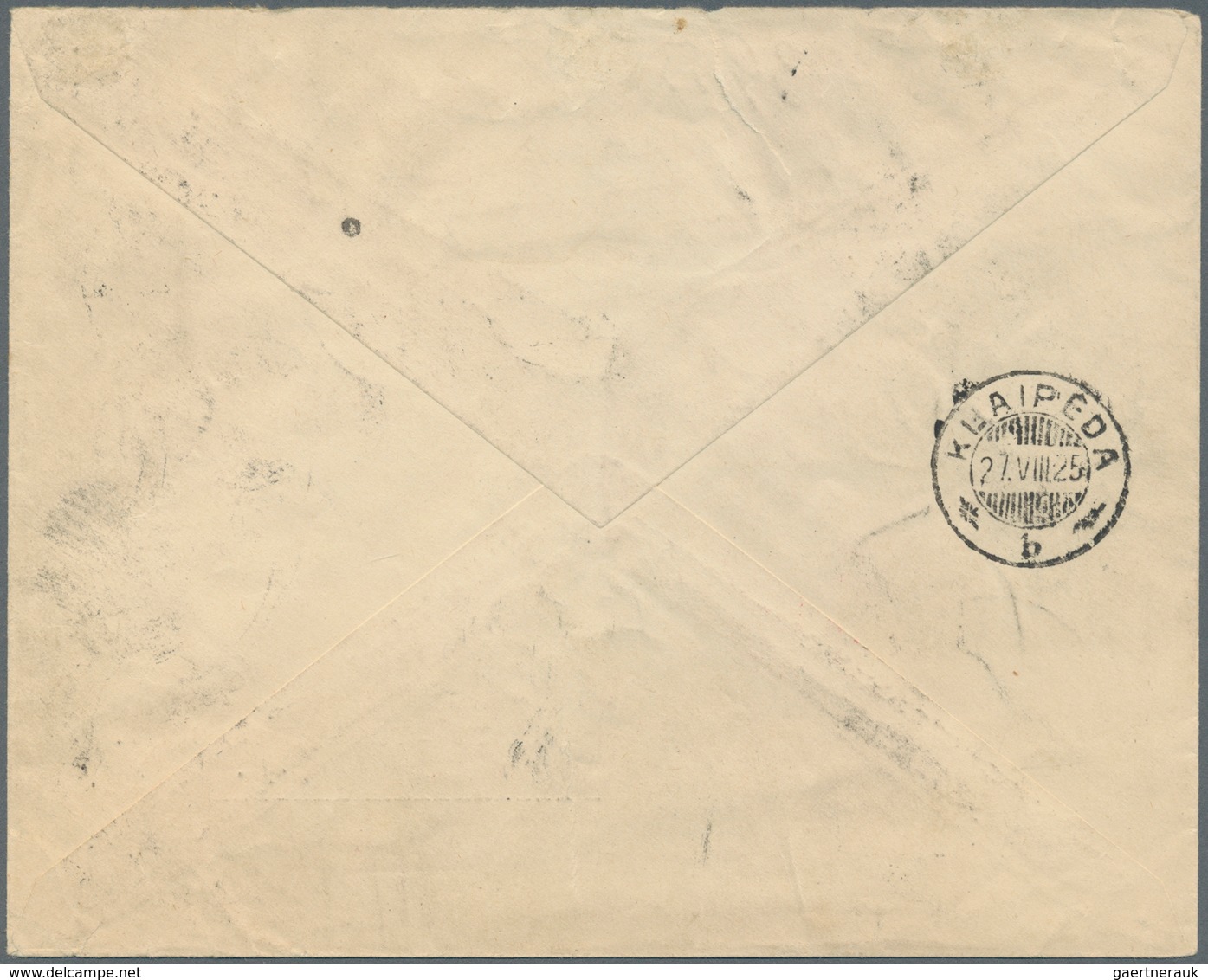 Estland: 1925, Registered Airmail Letter To KLAIPEDA, Bearing Complete Perforated Set Of 1925 Airmai - Estonie