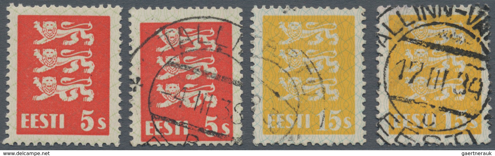 Estland: 1928, 5 And 15 S Definitives With Plate Flaw Lion With Additional Leg. One Stamp Mnh, The O - Estonia