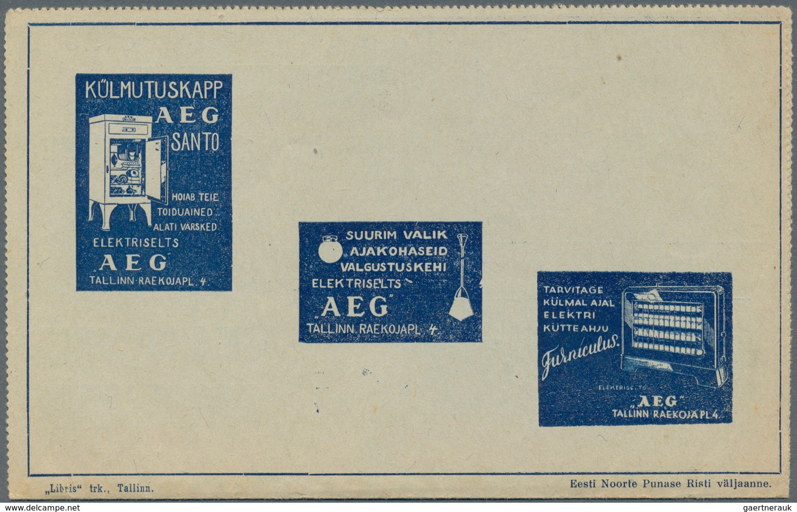 Estland - Ganzsachen: 1937 Unused PARO-lettercard With Advertisement For Whisky Johnnie Walker And A - Estland