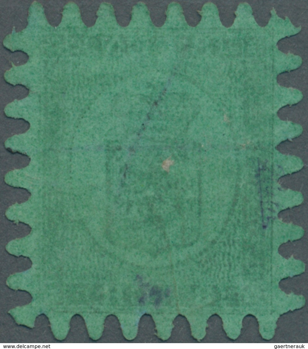 Finnland: 1866, Wappen 8 P Schwarz Auf Grün Mit PERFEKTEM Zungen-Durchstich C Und Federzug. - Covers & Documents