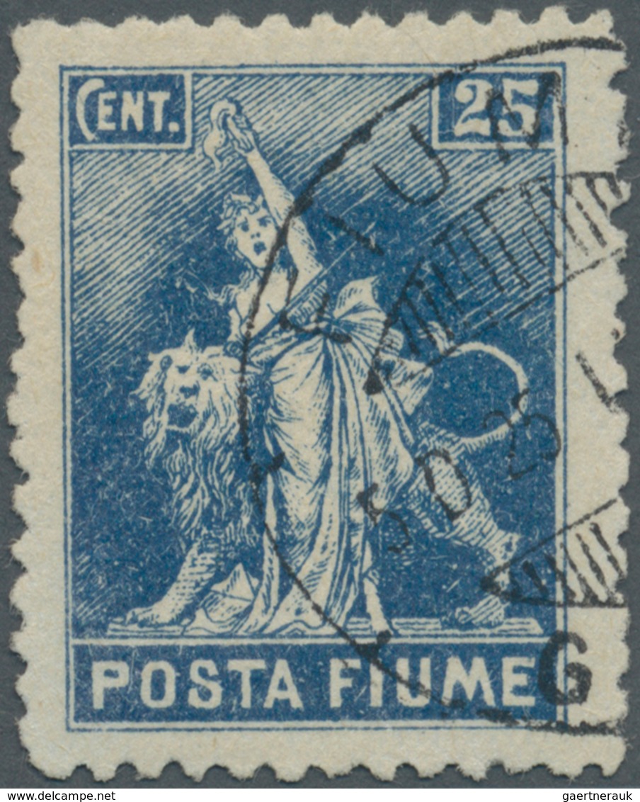 Fiume: 1919, 25 C Blue, Inscription "POSTA FIUME", Perf.10 1/2, Unissued Stamp With Post-hoc Applied - Fiume