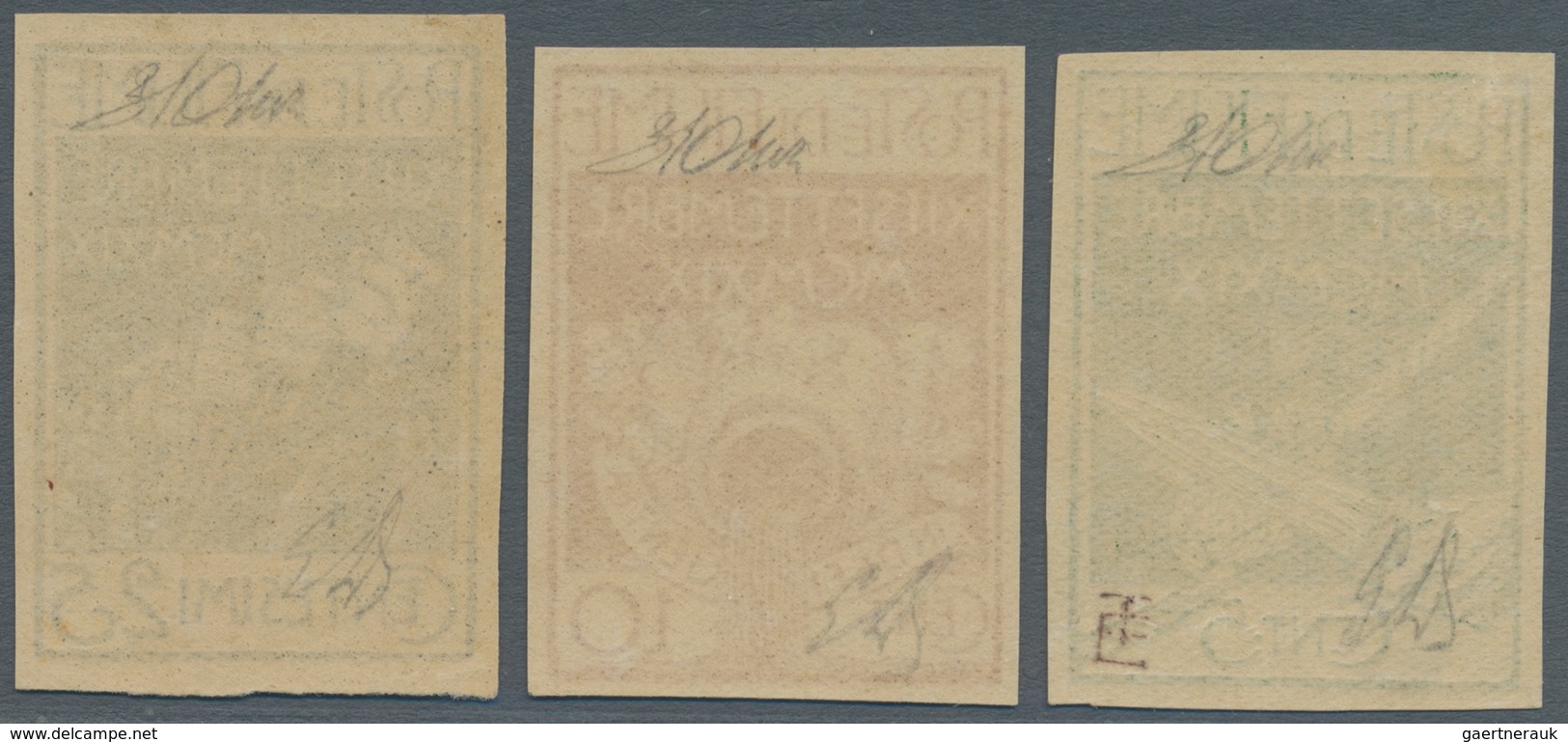 Fiume: 1920. "Entry Of The Legionnaires Into Fiume", All Three Imperforated Values Now In Mint Condi - Fiume