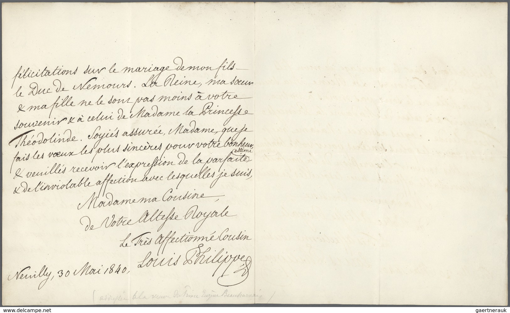 Frankreich - Vorphilatelie: 1840: NAPOLEON I, THE RETURN OF HIS ASHES FROM THE ISLAND OF ST. HELENA - 1801-1848: Precursors XIX