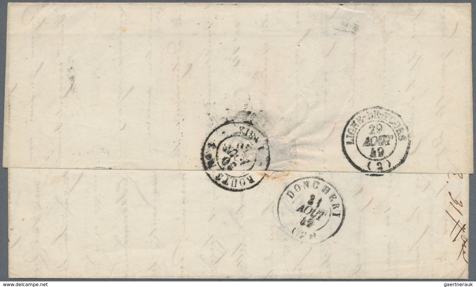 Frankreich: 1849 Ceres 20c. Black On Yellowish Paper Used On Entire Letter From Cholet, Dép. Maine-e - Covers & Documents