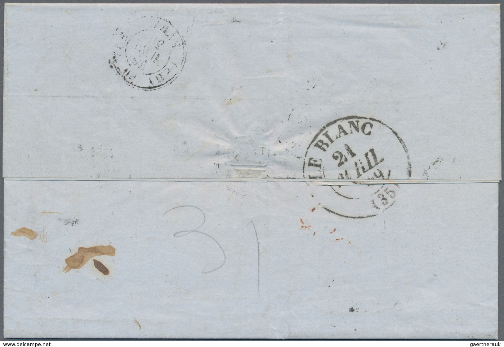 Frankreich: 1849, 1 Fr Vermilion In Very Deep And Beautiful Color, Below Slightly Touched, Otherwise - Lettres & Documents