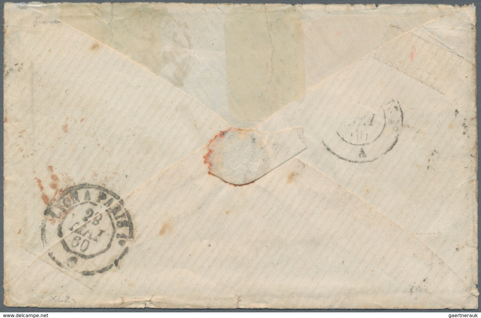 Frankreich: 1860, Small Cover From Toulon-sur-Mer To London, Re-addressed To Strand, Franked By Napo - Covers & Documents