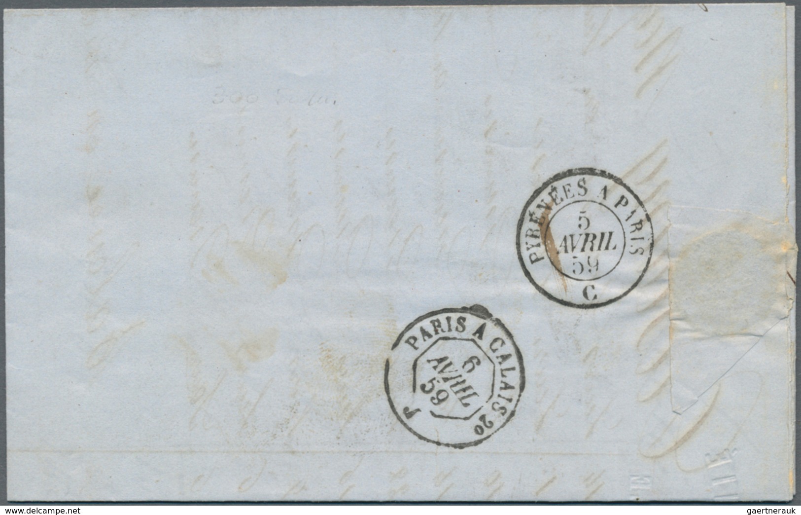 Frankreich: 1853, 80 C Carmin Napoleon III, Single Franking, Tied By Dotted Numeral 2652 To Letter F - Lettres & Documents