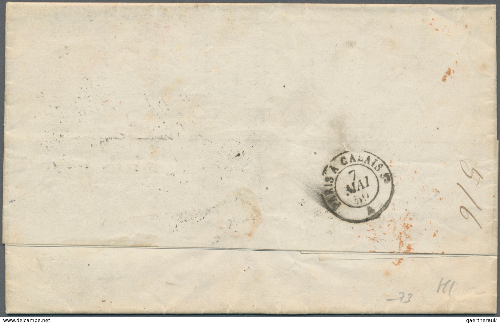 Frankreich: 1853, 80 C Carmine, Single Franking Tied By Dotted Hand Roller, Cds PARIS 2 MAI 59 Along - Covers & Documents